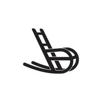 Rocking chair logo icon simple vector,illustration design template vector