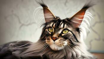 muy hermosa mainecoon gato foto - ai generado