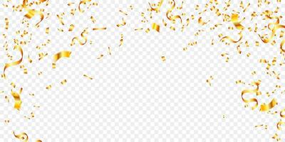 golden confetti abstract background isolated for celebration, surprise party, birthday and happy holiday vector