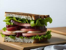 Sandwich in white background - AI Generative photo