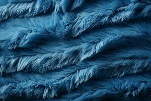 Blue denim background with a seam. Light blue color denim jeans fabric texture. Copy space for text. AI generative photo