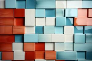 Horizontal or vertical background with ceramic tile. Mock up template. Copy space for text. AI generative photo