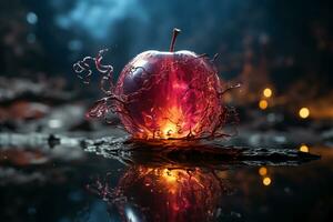 un rojo manzana con un suave superficie y un atractivo aroma. ai generativo foto