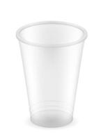 transparente claro desechable el plastico taza vector ilustración aislado en blanco antecedentes