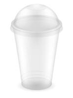 transparent clear disposable plastic cup vector illustration isolated on white background