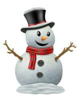 christmas winter snowman made of big snowballs vector illustration isolated on white background