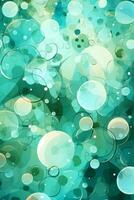 submarino burbujas modelo antecedentes vector, verde y azul. ai generativo foto
