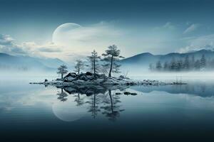 abstract lake background. AI generative photo