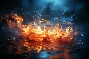 A frozen flame, long exposure photography. AI generative photo