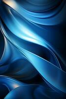 Blue simple curve light effect background. AI generative photo