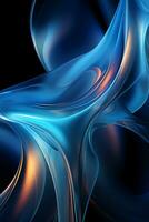 Blue simple curve light effect background. AI generative photo