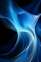 Blue simple curve light effect background. AI generative photo