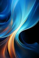 Blue simple curve light effect background. AI generative photo