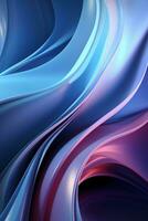 Blue simple curve light effect background. AI generative photo