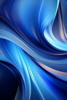 Blue simple curve light effect background. AI generative photo