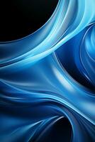 Blue simple curve light effect background. AI generative photo