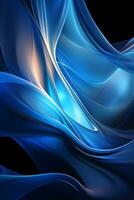 Blue simple curve light effect background. AI generative photo