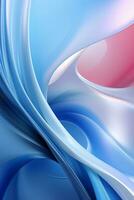 Blue simple curve light effect background. AI generative photo