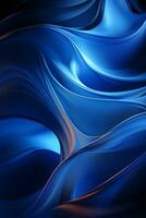 Blue simple curve light effect background. AI generative photo
