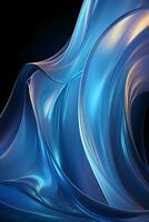 Blue simple curve light effect background. AI generative photo