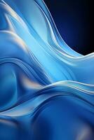 Blue simple curve light effect background. AI generative photo