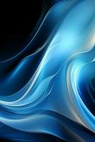 Blue simple curve light effect background. AI generative photo