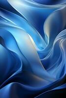 Blue simple curve light effect background. AI generative photo