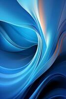 Blue simple curve light effect background. AI generative photo