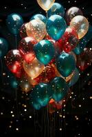 a bunch of colorful balloons, including red, yellow, blue, green and other different colors of balloons. AI generative photo