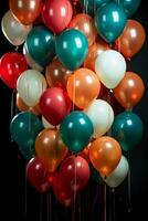 a bunch of colorful balloons, including red, yellow, blue, green and other different colors of balloons. AI generative photo