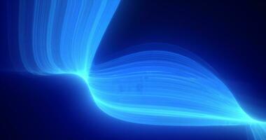 Abstract blue glowing flying waves from lines energy magical background photo