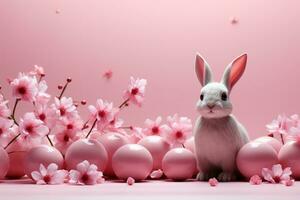Easter Invitation theme on the edges in very thinly. AI generative photo