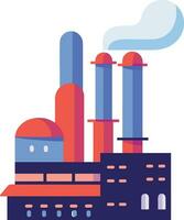 Hand Drawn Factories with pollution and smoke in flat style vector