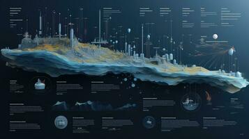 sea ocean floor mapped ai generated photo