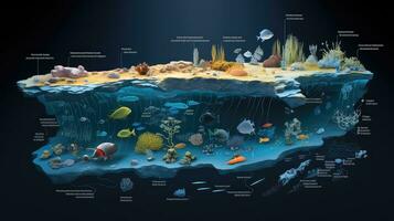 cartography ocean floor mapped ai generated photo