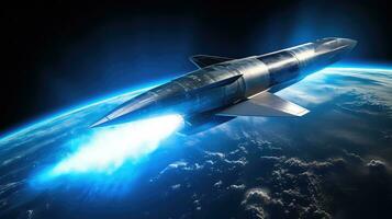 fly hypersonic missiles craft ai generated photo
