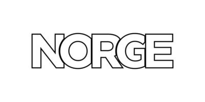 Noruega emblema. el diseño caracteristicas un geométrico estilo, vector ilustración con negrita tipografía en un moderno fuente. el gráfico eslogan letras.