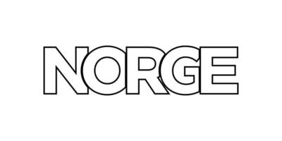 Norway emblem. The design features a geometric style, vector illustration with bold typography in a modern font. The graphic slogan lettering.