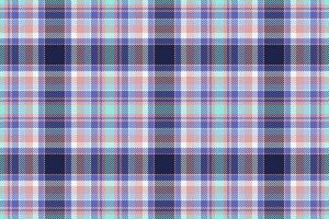 Plaid background, check seamless pattern in blue. Vector fabric texture for textile print, wrapping paper, gift card or wallpaper.