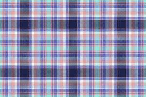 Plaid background, check seamless pattern in blue. Vector fabric texture for textile print, wrapping paper, gift card or wallpaper.