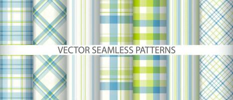 Set vector background textile. Texture seamless fabric. Check tartan plaid pattern.