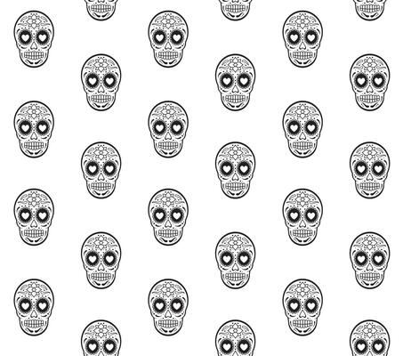 Vector seamless pattern of Mexican sugar skull