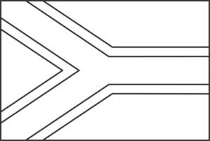 South Africa flag, for color the flag. Draft flag. png