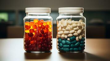 Medication in Clear Containers - Generated AI photo