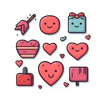 valentine day heart element love happy celebration pink template generative Ai. photo