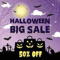 Halloween Sale Post vector