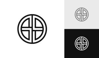 Circle letter GG initial monogram logo design vector