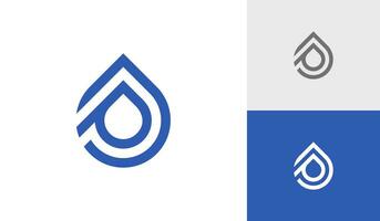 Letter PJ water drop logo design vector