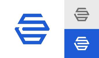 Letter SB hexagon logo design vector