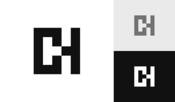 cuadrado letra ch inicial monograma logo diseño vector